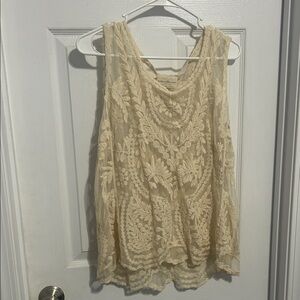 Bobbie Brooks Cream Lace Tank Top